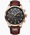 Fashion LIGE Watch Waterproof Quartz New Men Leather Luxury Sport Chronograph