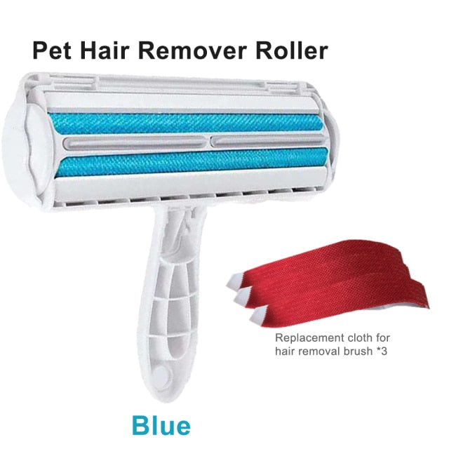 Pet Hair Roller Remover Lint Brush 2-Way Dog Cat Comb Tool